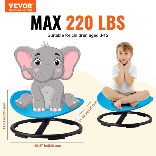 Kids Swivel Chair 220 LBS Capacity Sensory Spinning Chair Autistic Kids