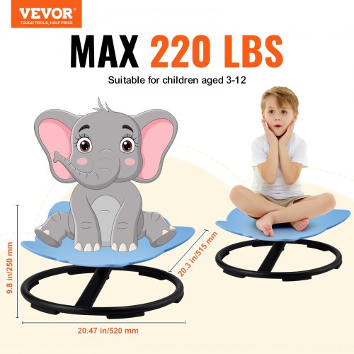 Elephant Kids Swivel Chair 220 LBS Capacity 360° Spinning Chair Autistic