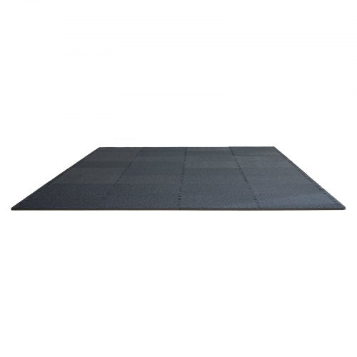 056 Inch Thick Gym Floor Mats 6 Tiles Rubber Top with EVA Foam 25 x 25