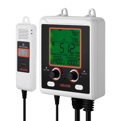 Carbon Dioxide Monitoring Controller Dual Outlets Co2 Meter Monitor Day And