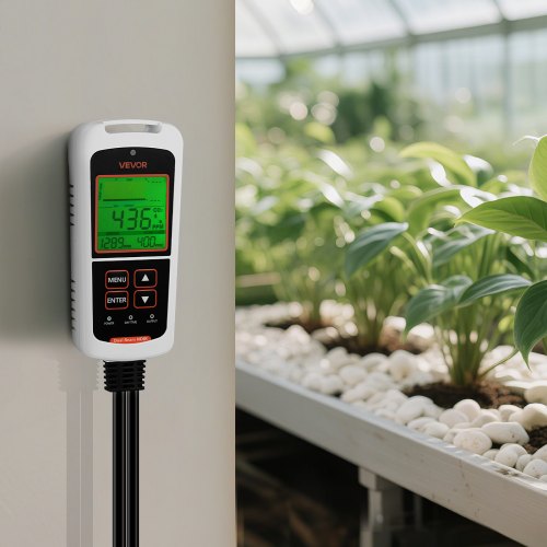 Carbon Dioxide Monitoring Controller Dual Outlets Co2 Monitor Sensor Day And