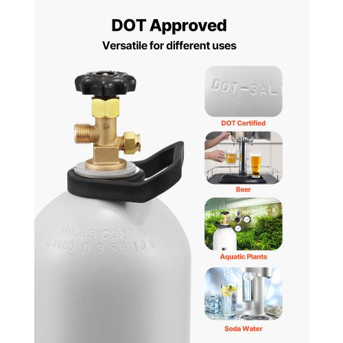 CO2 Tank 10 lbs New Aluminum Alloy Cylinder CO2 Air Tank with Light Spray