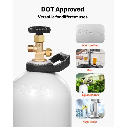 CO2 Tank 15 lbs New Aluminum Alloy Cylinder CO2 Air Tank with Light Spray