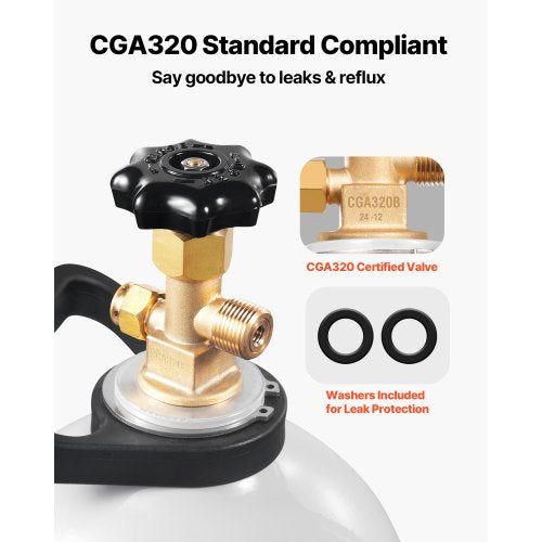 CO2 Tank 20 lbs New Aluminum Alloy Cylinder CO2 Air Tank with Light Spray