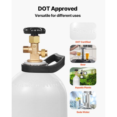 CO2 Tank 20 lbs New Aluminum Alloy Cylinder CO2 Air Tank with Light Spray