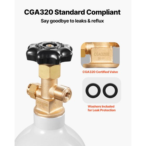 CO2 Tank 2.5 lbs New Aluminum Alloy Cylinder CO2 Air Tank with Light Gray