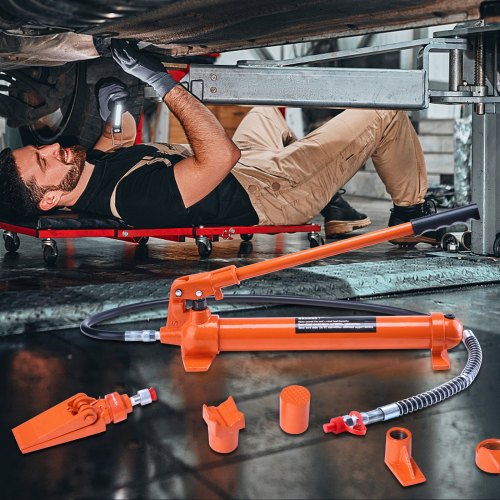 10 Ton Porta Power Kit Portable Hydraulic Jack with 46 ft1.4 m Oil Hose