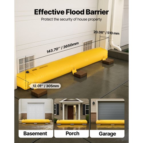 Flood Barrier 12 ft Length x 12 in Height Sandbag Alternative Water