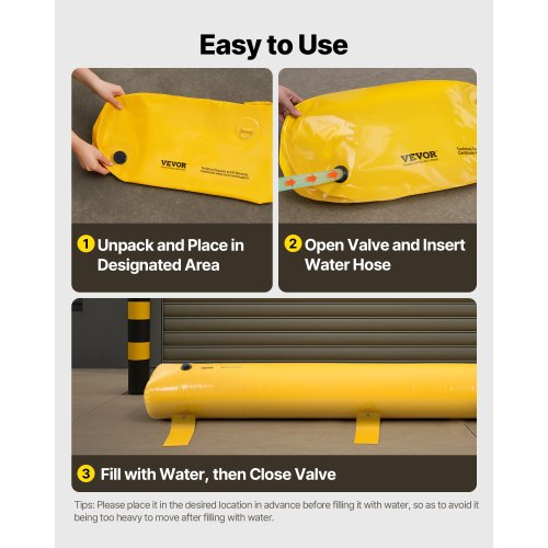 Flood Barrier 12 ft Length x 12 in Height Sandbag Alternative Water