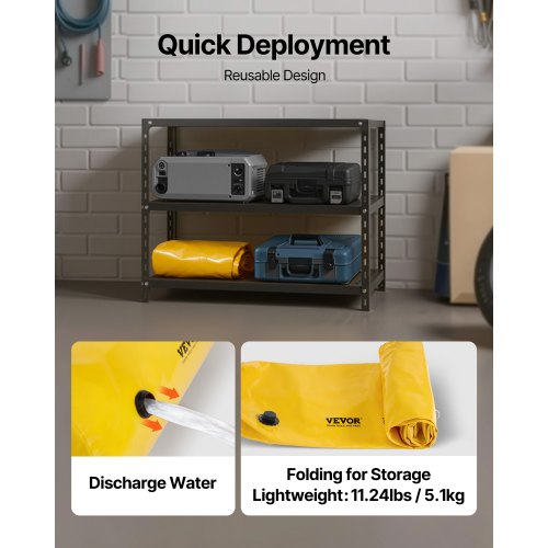 Flood Barrier 12 ft Length x 12 in Height Sandbag Alternative Water