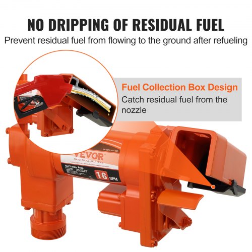 Fuel Transfer Pump 12V DC 16 GPM 14 HP Gasoline Extractor Pump with Automatic