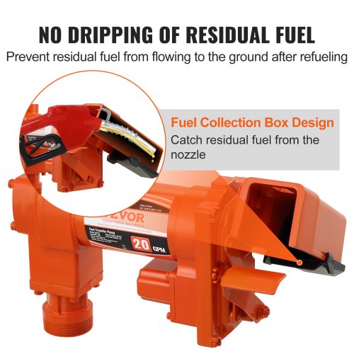 Fuel Transfer Pump 12V DC 20 GPM 14 HP High Flow Cast Iron Gasoline