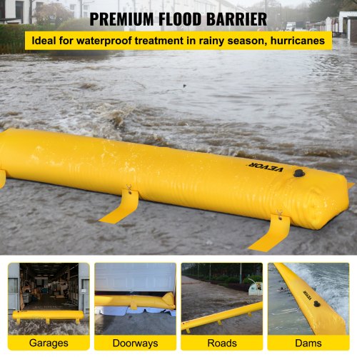 Flood Bag 24 ft Length x 12 in Height Reusable PVC Water Diversion Tubes