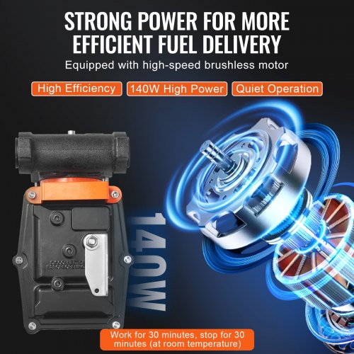 Fuel Transfer Pump 12V DC 15 GPM 14 HP Portable Electric Diesel Transfer