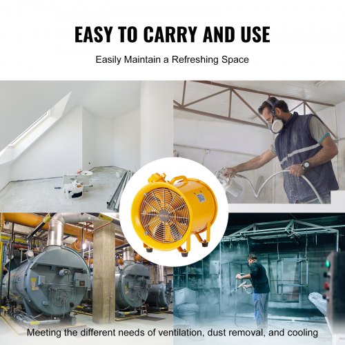 Portable Ventilator 12 Heavy Duty Cylinder Fan 550W Strong Shop Exhaust