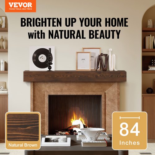 Fireplace Mantel Wood Shelf Floating Rustic Fireplace Mantel 84 Brown – 50 L
