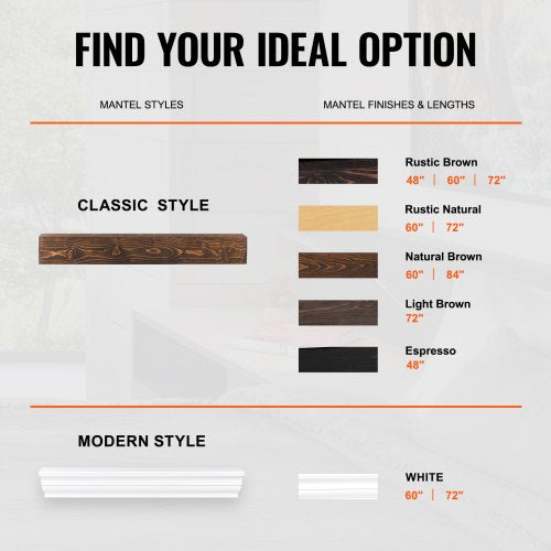 Fireplace Mantel Wood Shelf Floating Rustic Fireplace Mantel 84 Brown – 50 L