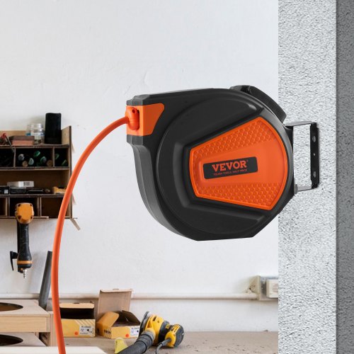 Retractable Air Hose Reel 38 IN x 50 FT Hybrid Air Hose Max 300PSI Air