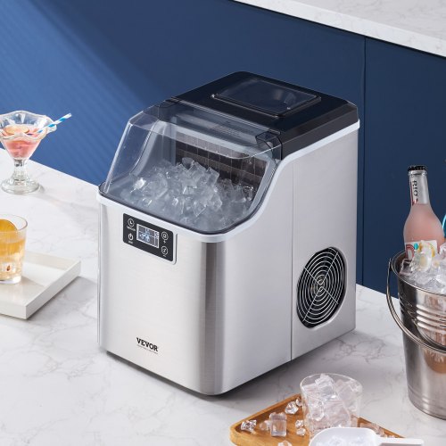 Countertop Ice Maker 24 Cubes Ready in 15 Mins 45lbs in 24Hrs