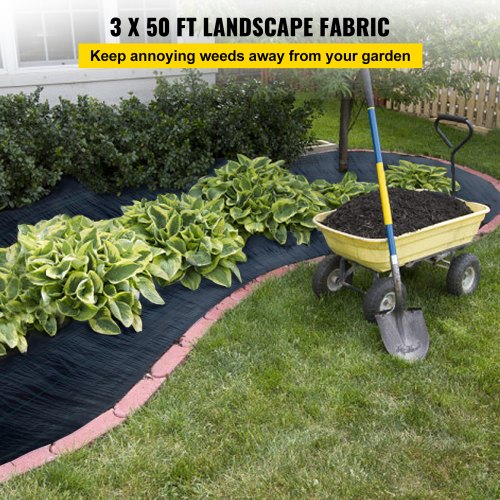 3FTx50FT Premium Weed Barrier Fabric Heavy Duty 5OZ Woven Weed Control