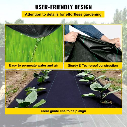 3FTx50FT Premium Weed Barrier Fabric Heavy Duty 5OZ Woven Weed Control