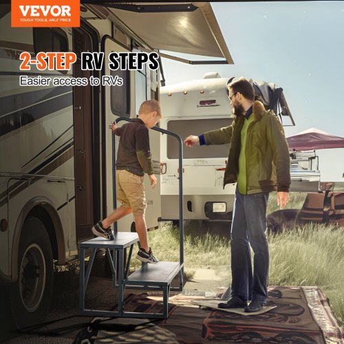 RV Steps 2Step RV Stairs 440 LBS Load Capacity Thickened Carbon Steel