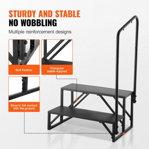 RV Steps 2Step RV Stairs 440 LBS Load Capacity Thickened Carbon Steel