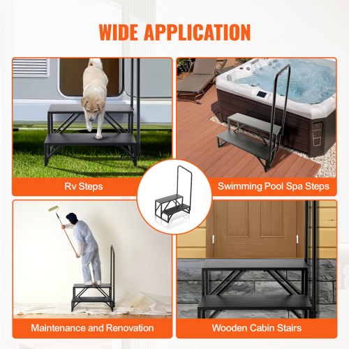 RV Steps 2Step RV Stairs 440 LBS Load Capacity Thickened Carbon Steel
