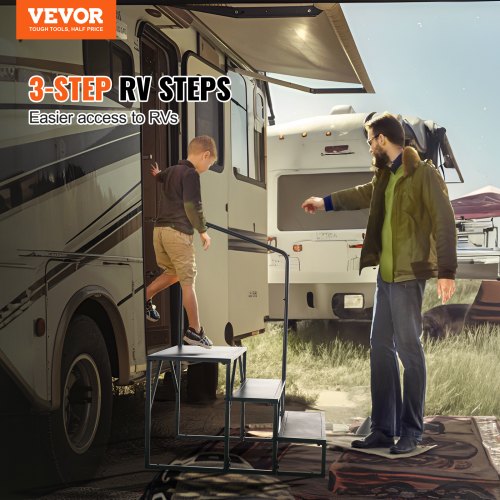 RV Steps 3Step RV Stairs 440 LBS Load Capacity Thickened Carbon Steel