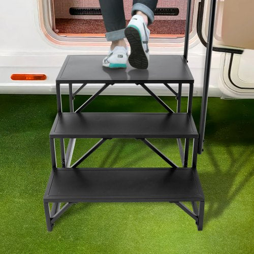 RV Steps 3Step RV Stairs 440 LBS Load Capacity Thickened Carbon Steel
