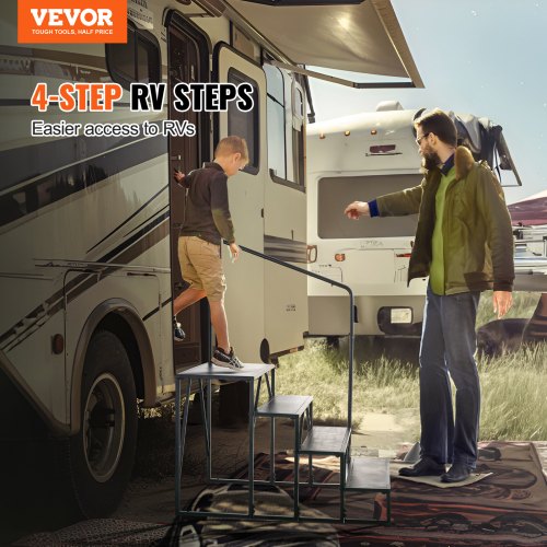 Rv Steps 4Step Stairs 440 Lbs Load Capacity Thickened Carbon Steel With