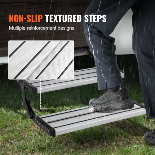 RV Steps 2Step Manual Retractable RV Stairs Foldable 440 LBS Load