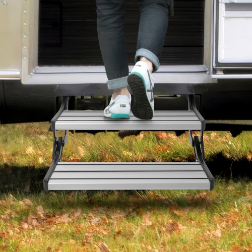 RV Steps 2Step Manual Retractable RV Stairs Foldable 440 LBS Load