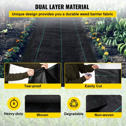 Weed Barrier 58oz Landscape Fabric 3ft x 300ft Cover Mat Heavy Duty Woven