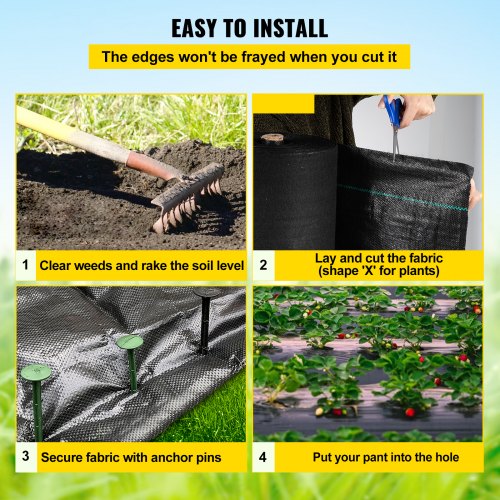 Garden Weed Barrier Fabric 58 OZ Heavy Duty Landscape Fabric 4ft x 100ft