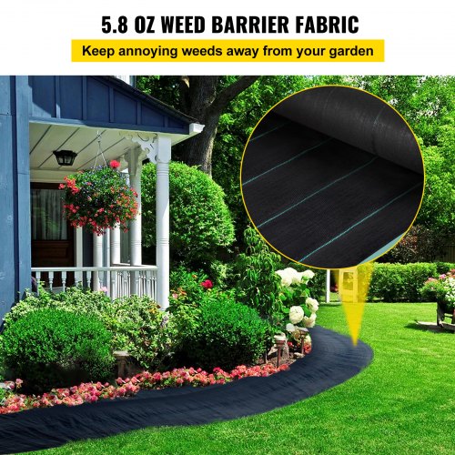 Weed Barrier 58oz Landscape Fabric 4ft x 300ft Cover Mat Heavy Duty Woven