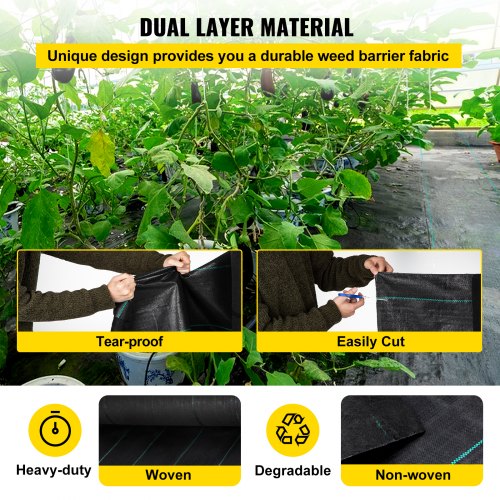 Weed Barrier 58oz Landscape Fabric 4ft x 300ft Cover Mat Heavy Duty Woven