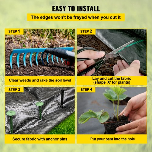 Weed Barrier 58oz Landscape Fabric 4ft x 300ft Cover Mat Heavy Duty Woven