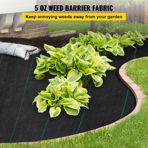 Weed Barrier Landscape Fabric 5 x 250 ft 5 Oz Premium Woven Ground Cover