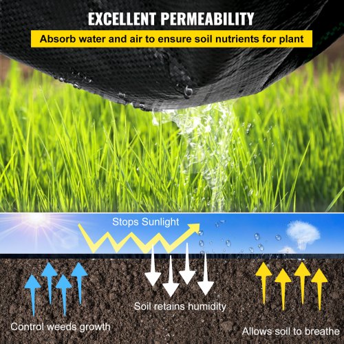 Weed Barrier Landscape Fabric 5 x 250 ft 5 Oz Premium Woven Ground Cover