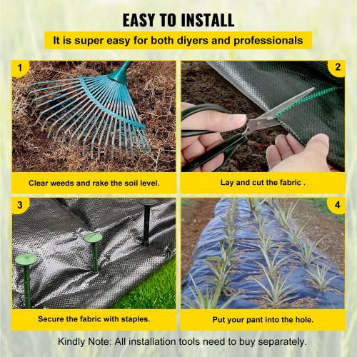 Weed Barrier Landscape Fabric 5 x 250 ft 5 Oz Premium Woven Ground Cover