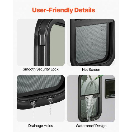 Vertical RV Window 12 W x 22 H Tinted Sliding RV Window with Net Screen