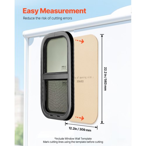Vertical RV Window 12 W x 22 H Tinted Sliding RV Window with Net Screen