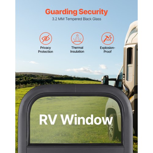 Vertical RV Window 14 W x 16 H Tinted Sliding RV Window with Net Screen