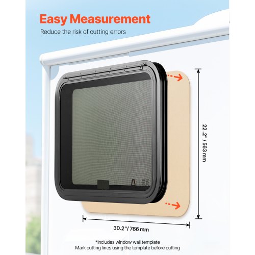 RV Exit Window 30 W x 22 H Tinted RV Window with Net Screen and Trim