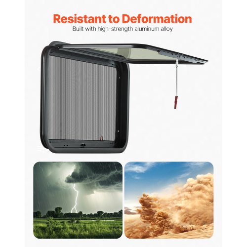 RV Exit Window 36 W x 22 H Tinted RV Window with Net Screen and Trim