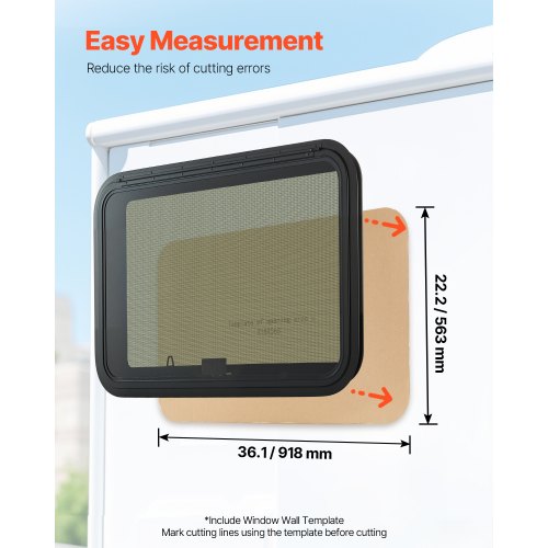 RV Exit Window 36 W x 22 H Tinted RV Window with Net Screen and Trim