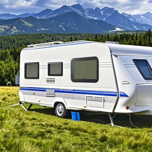 RV Exit Window 36 W x 22 H Tinted RV Window with Net Screen and Trim