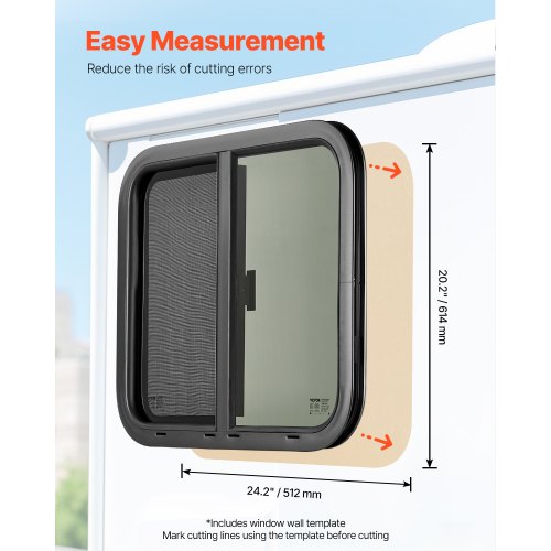 Horizontal RV Window 24 W x 20 H Tinted Sliding RV Window with Net Screen