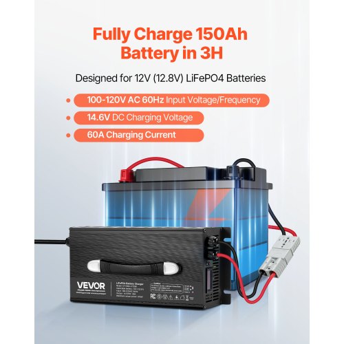 12V 60A Lithium Battery Charger 146V Acdc Lifepo4 Smart With Anderson